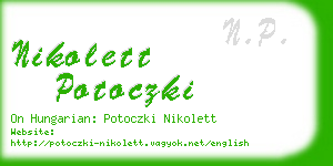 nikolett potoczki business card